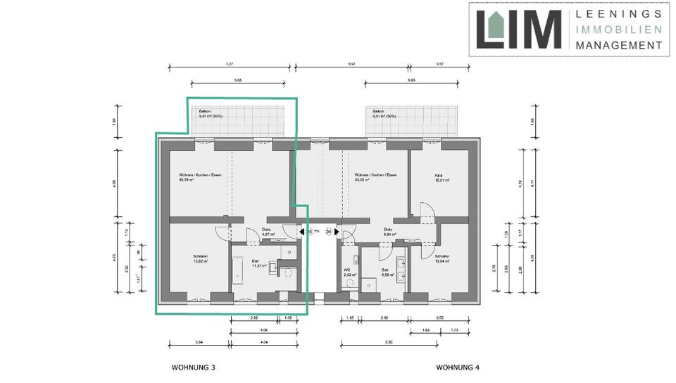 Etagenwohnung Duisburg Hamborn - 2 Zimmer, 68 m&sup2;, 990&euro; | Angebot:26295370