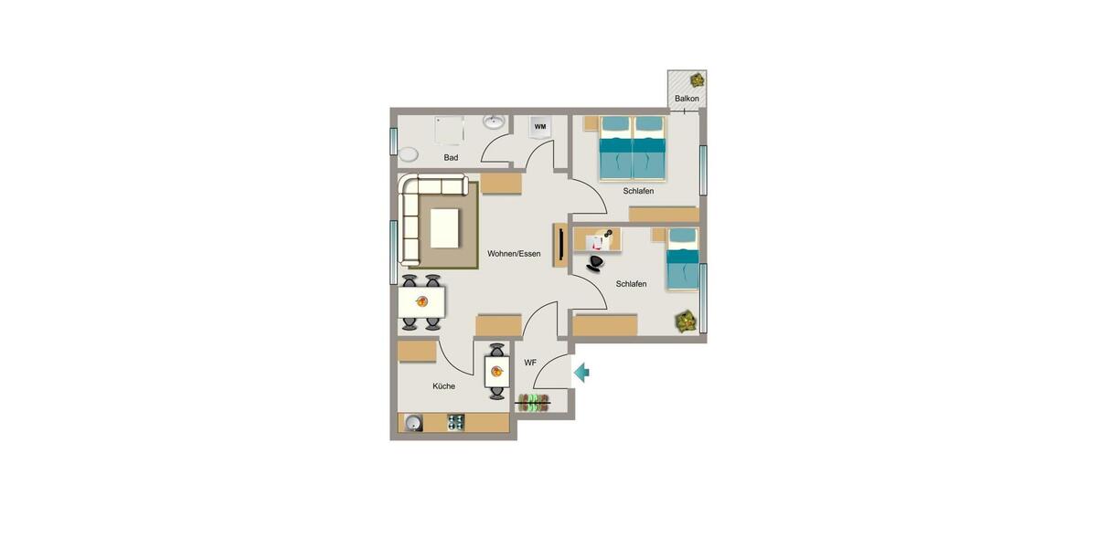 Erdgeschoßwohnung Herne - 3.5 Zimmer, 53 m&sup2;, 406&euro; | Angebot:26091770