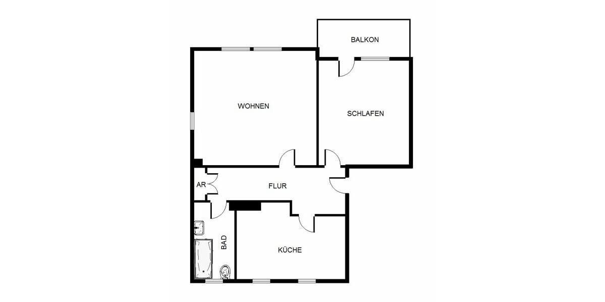 Etagenwohnung Essen Stadtbezirk III - 2 Zimmer, 57 m&sup2;, 624&euro; | Angebot:25984787