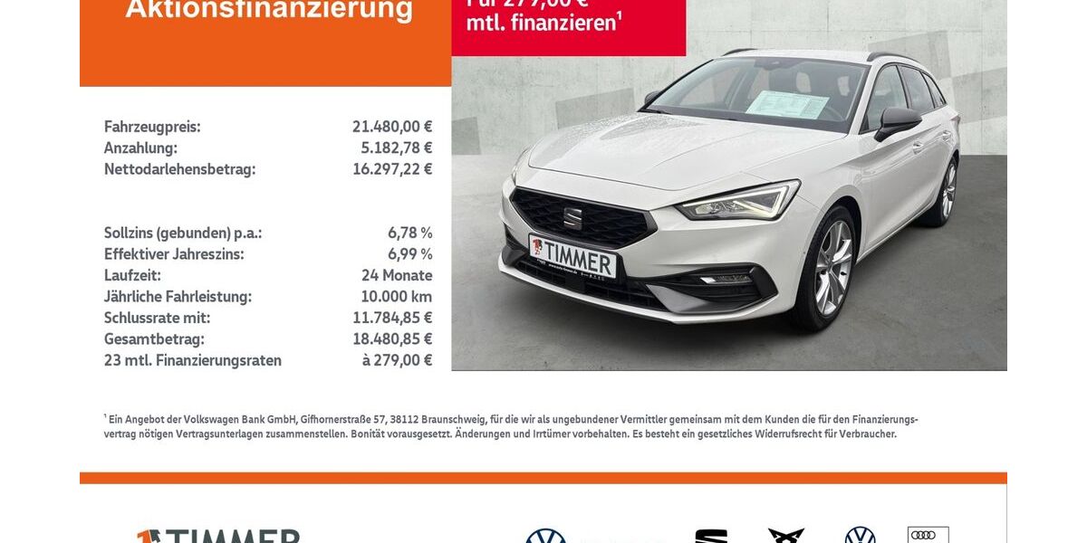 Seat Leon 24.887 km 21.480 &euro; Dülmen 48249