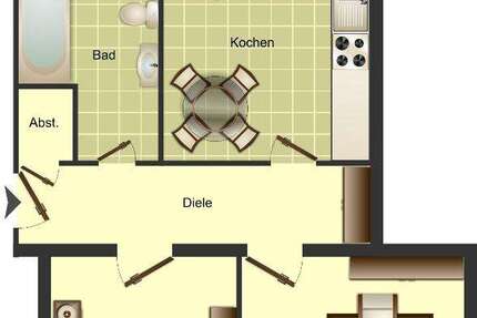 Wohnung Duisburg Huckingen - 2 Zimmer, 53 m&sup2;, 266&euro; | Angebot:26273242