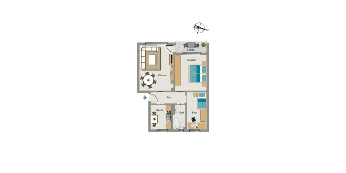 Etagenwohnung Herten - 3.5 Zimmer, 64 m&sup2;, 520&euro; | Angebot:22305157