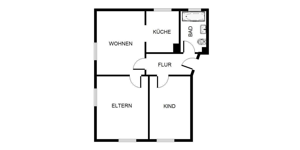 Etagenwohnung Gelsenkirchen Scholven - 3 Zimmer, 54 m&sup2;, 399&euro; | Angebot:21389762
