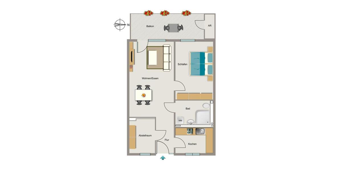Etagenwohnung Essen Stadtbezirk V - 2.5 Zimmer, 70 m&sup2;, 736&euro; | Angebot:26063825