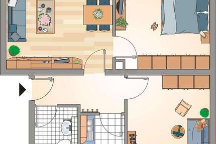 Wohnung Recklinghausen Grullbad - 3 Zimmer, 56 m&sup2;, 243&euro; | Angebot:26334366