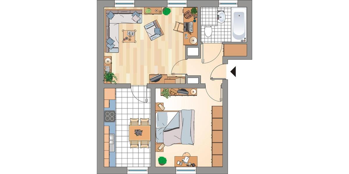 Erdgeschoßwohnung Gelsenkirchen Resse - 2.5 Zimmer, 52 m&sup2;, 389&euro; | Angebot:26270294
