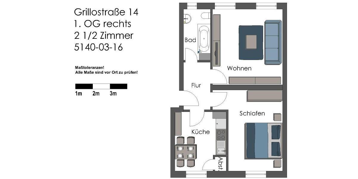 Etagenwohnung Gelsenkirchen Gelsenkirchen-Mitte - 2.5 Zimmer, 56 m&sup2;, 336&euro; | Angebot:26275234