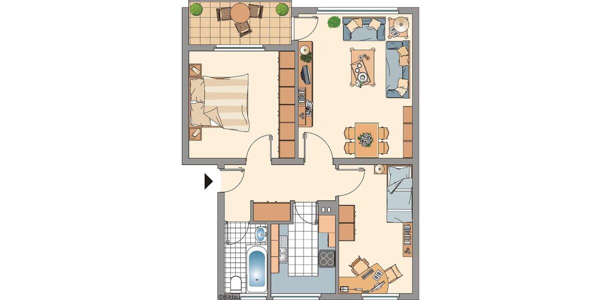 Etagenwohnung Gelsenkirchen Erle - 3.5 Zimmer, 62 m&sup2;, 489&euro; | Angebot:26290034