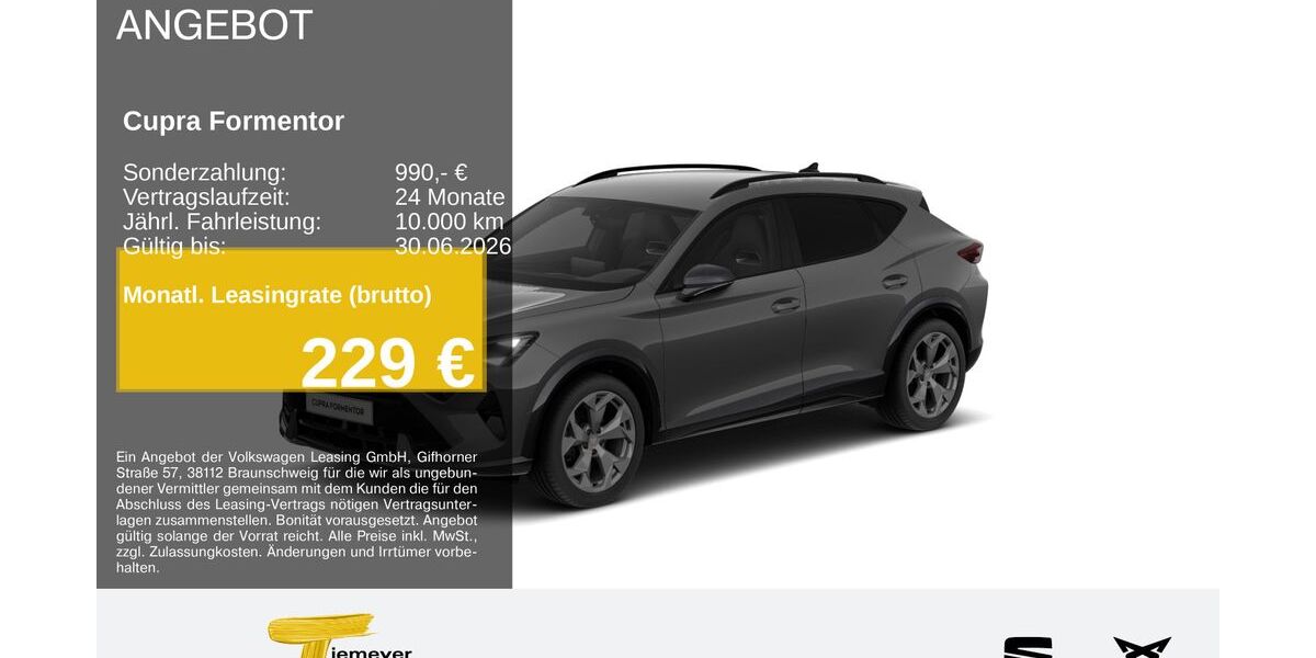 Cupra Formentor 19.106 km 33.620 &euro; Bochum 44809