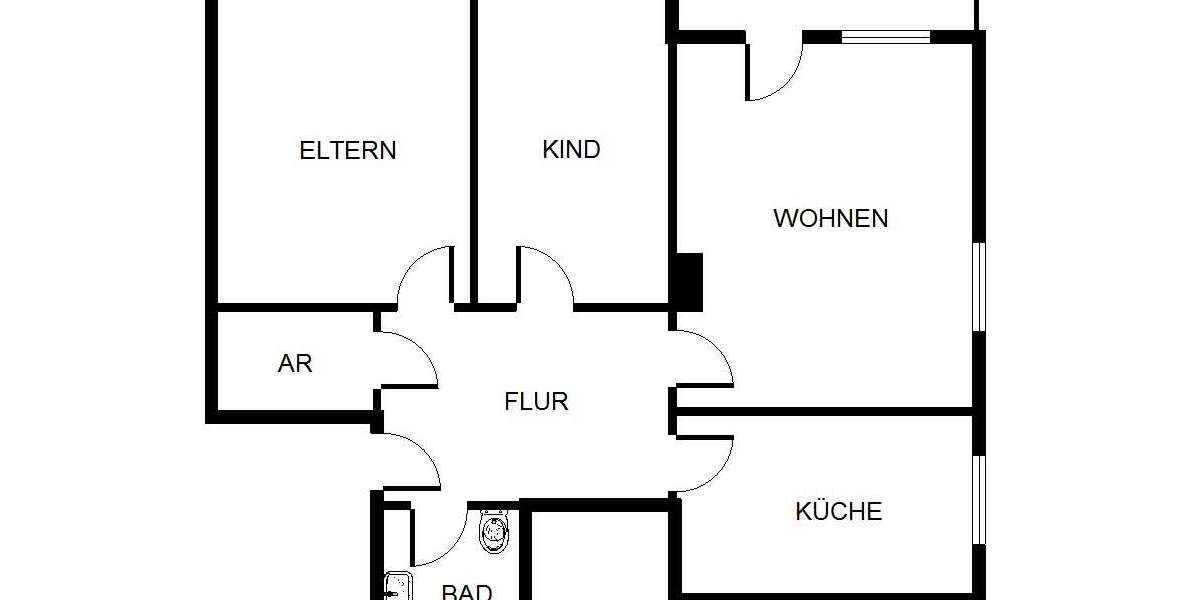 Etagenwohnung Gelsenkirchen Hassel - 3 Zimmer, 72 m&sup2;, 479&euro; | Angebot:26238822