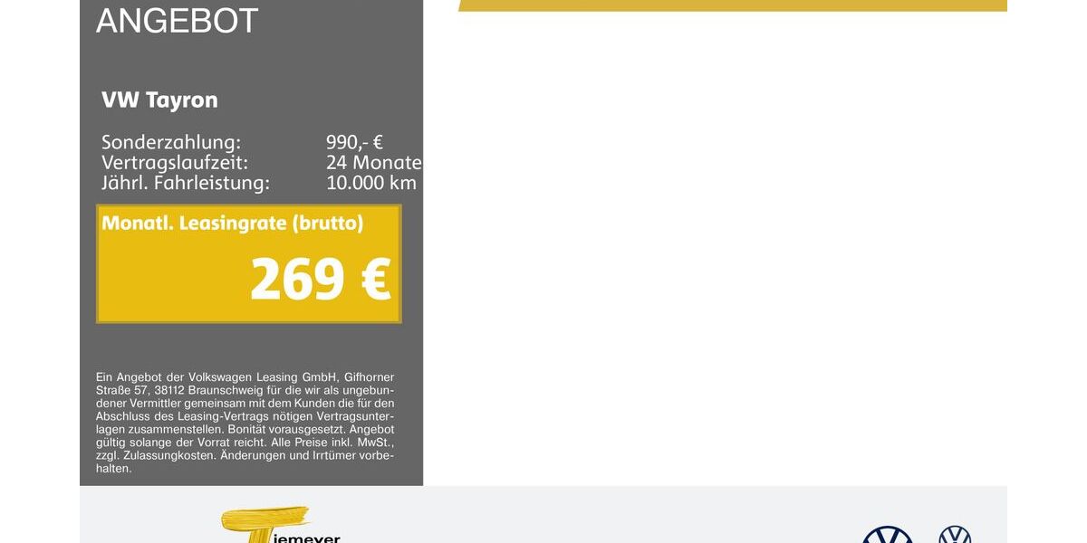 VW Tayron 23.774 km 35.340 &euro; Castrop-Rauxel 44575