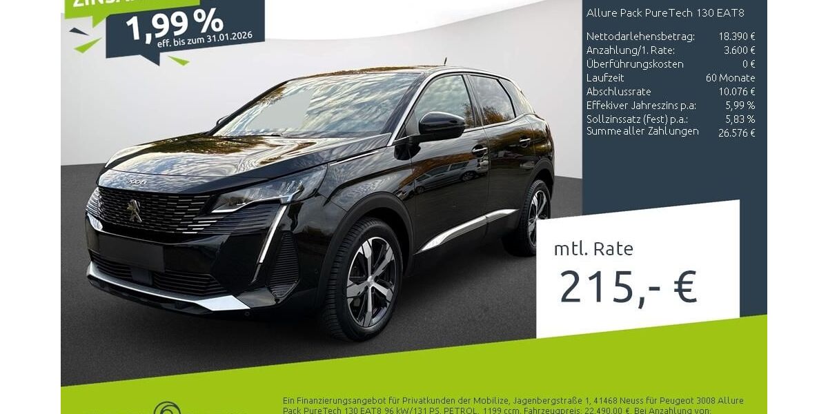 Peugeot 3008 33.672 km 21.989 &euro; Borken 46325