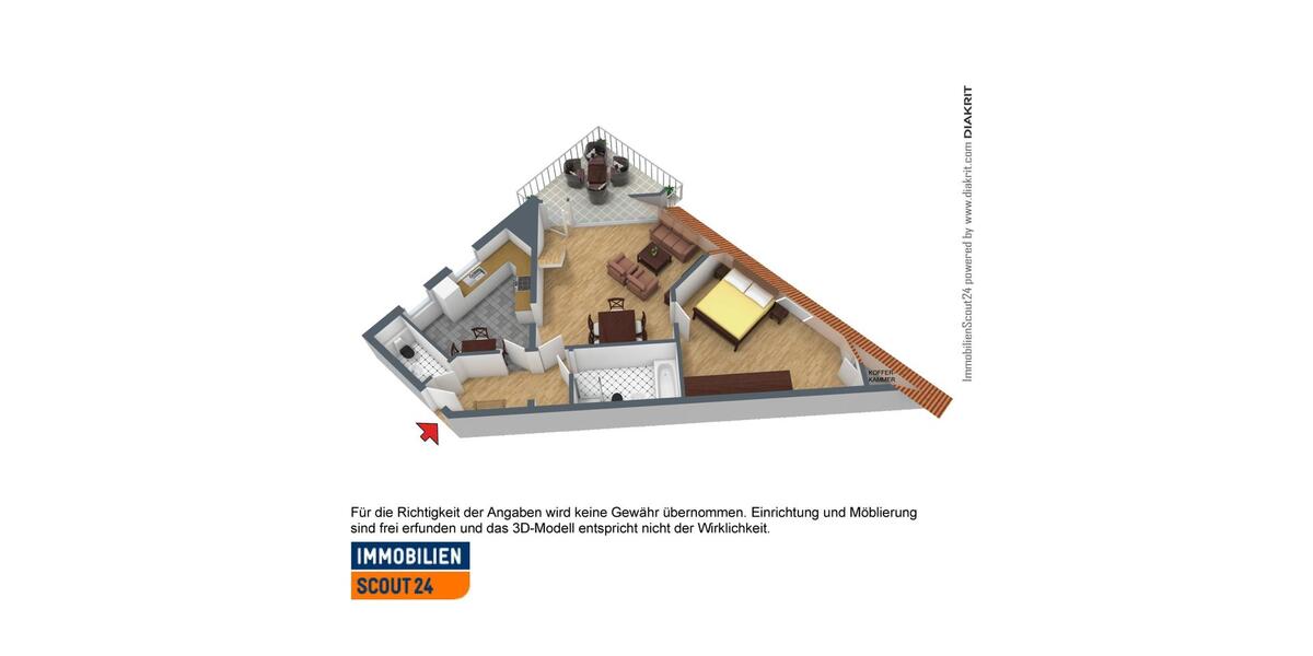Etagenwohnung Bochum Bochum-Südwest - 4.5 Zimmer, 107 m&sup2;, 1.350&euro; | Angebot:25328033