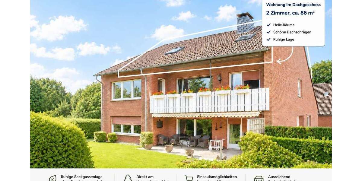 Etagenwohnung Oberhausen Biefang - 2 Zimmer, 86 m&sup2;, 900&euro; | Angebot:27232893