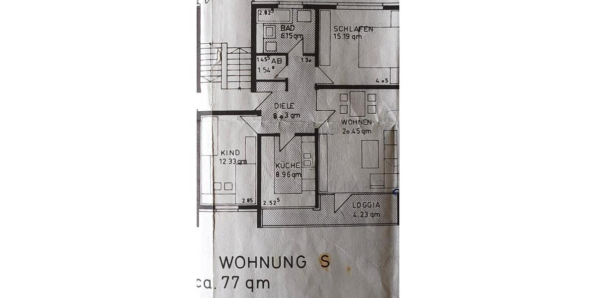 Etagenwohnung Essen Stadtbezirk VIII - 3 Zimmer, 77 m&sup2;, 150.000&euro; | Angebot:23149528