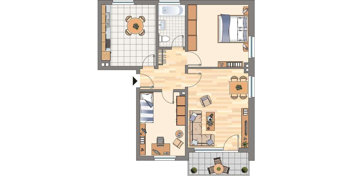 Etagenwohnung Castrop-Rauxel Rauxel - 3 Zimmer, 67 m&sup2;, 589&euro; | Angebot:26215670