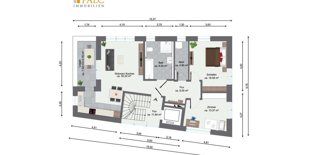 Etagenwohnung Marl Alt-Marl - 3 Zimmer, 87 m&sup2;, 1.392&euro; | Angebot:24160313