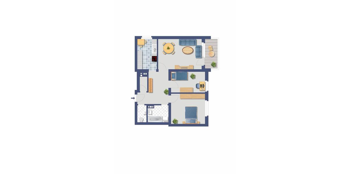 Etagenwohnung Voerde (Niederrhein) - 3.5 Zimmer, 74 m&sup2;, 703&euro; | Angebot:25871606
