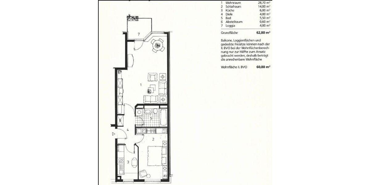 Etagenwohnung Bochum - 2.5 Zimmer, 61 m&sup2;, 195.000&euro; | Angebot:26765891