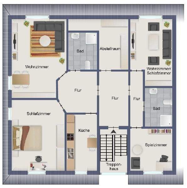 Etagenwohnung Duisburg Fahrn - 3 Zimmer, 75 m&sup2;, 500&euro; | Angebot:25899325