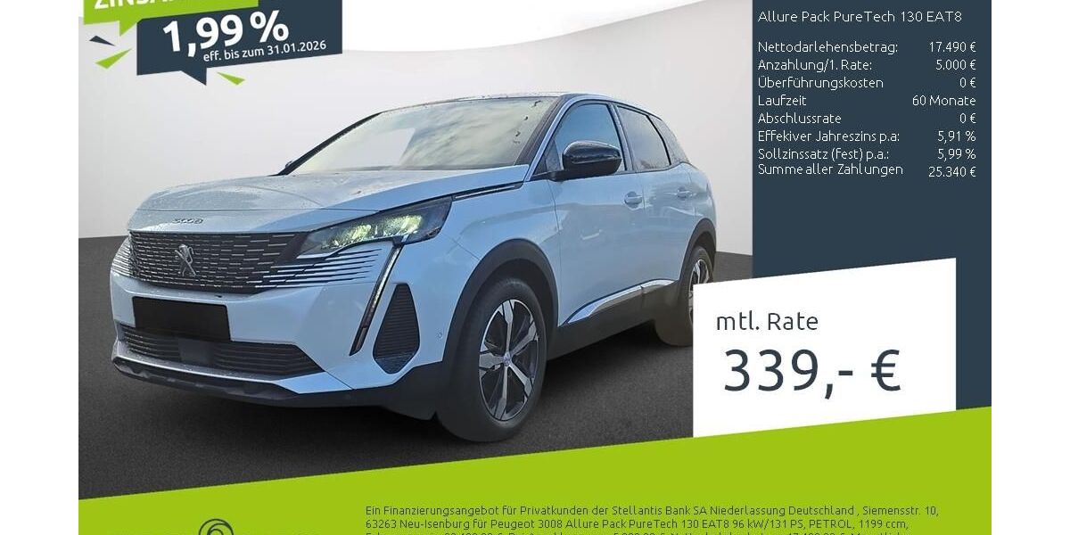 Peugeot 3008 27.315 km 21.989 &euro; Borken 46325