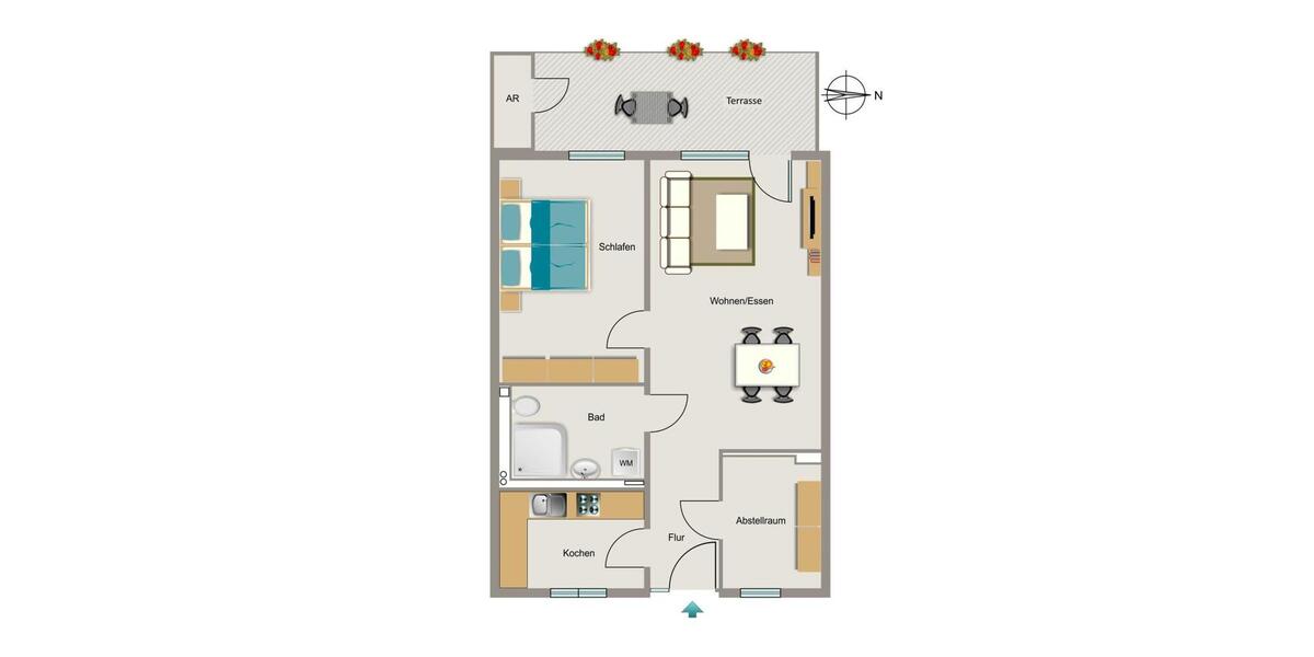 Erdgeschoßwohnung Essen Stadtbezirk V - 2.5 Zimmer, 70 m&sup2;, 736&euro; | Angebot:26063826