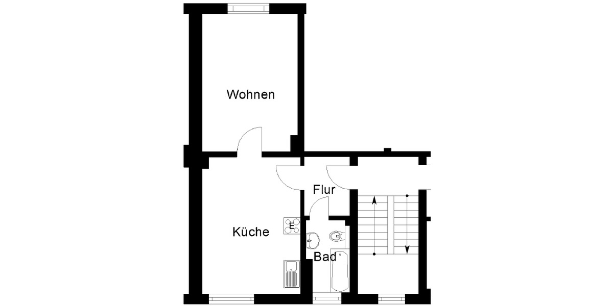 Etagenwohnung Herne Wanne-Bickern - 1.5 Zimmer, 45 m&sup2;, 302&euro; | Angebot:26277961