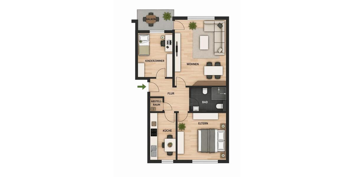 Etagenwohnung Bochum Bochum-Mitte - 3.5 Zimmer, 73 m&sup2;, 972&euro; | Angebot:26286771