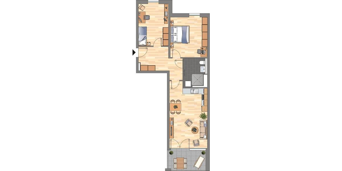 Etagenwohnung Essen Südviertel - 3 Zimmer, 79 m&sup2;, 989&euro; | Angebot:26297026