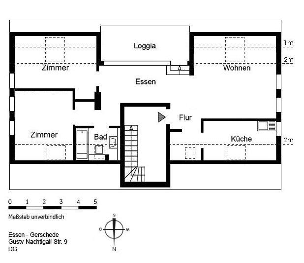 Dachgeschoßwohnung Essen Stadtbezirk IV - 3 Zimmer, 81 m&sup2;, 849&euro; | Angebot:26279244