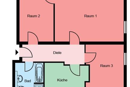 Wohnung Bochum Bochum-Mitte - 3 Zimmer, 77 m&sup2;, 425&euro; | Angebot:25760109