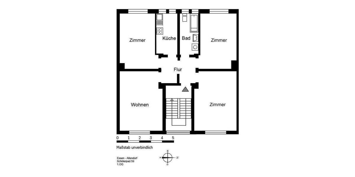 Etagenwohnung Essen Altendorf - 4.5 Zimmer, 92 m&sup2;, 829&euro; | Angebot:26184596