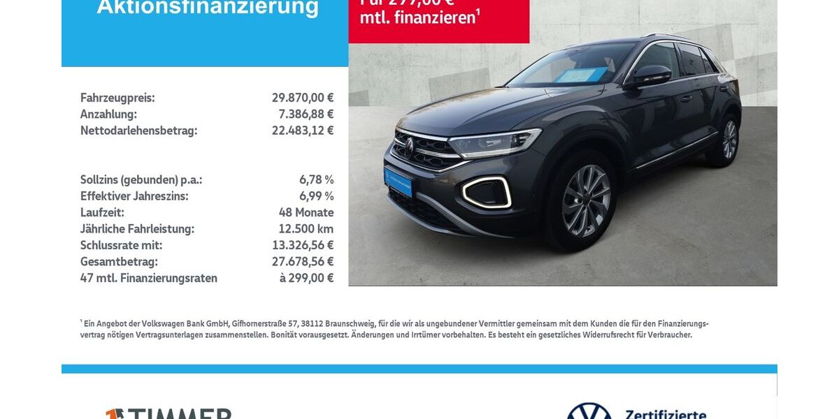 VW T-Roc 31.576 km 29.330 &euro; Borken 46325