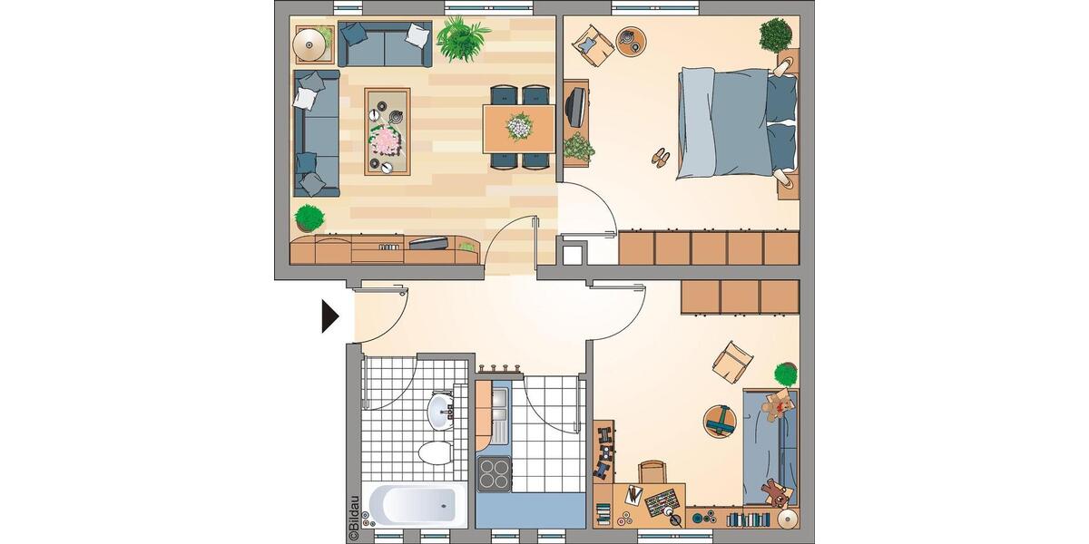 Dachgeschoßwohnung Recklinghausen Grullbad - 3 Zimmer, 56 m&sup2;, 243&euro; | Angebot:26279236