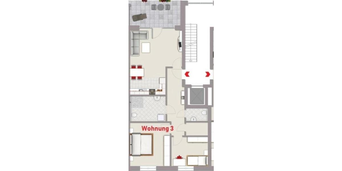 Etagenwohnung Rhede - 3 Zimmer, 87 m&sup2;, 1.050&euro; | Angebot:26051273