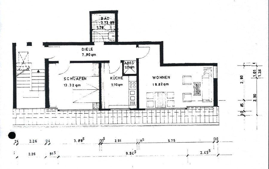 Dachgeschoßwohnung Essen Stadtbezirk VI - 2.5 Zimmer, 59 m&sup2;, 450&euro; | Angebot:26250713