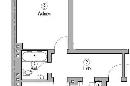 Wohnung Mülheim an der Ruhr Broich - 2 Zimmer, 50 m&sup2;, 575&euro; | Angebot:25934916