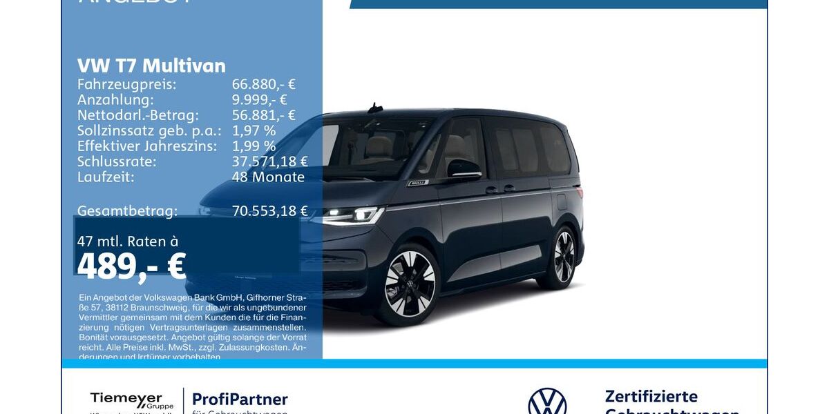 VW T7 Multivan 20.262 km 66.880 &euro; Recklinghausen 45663