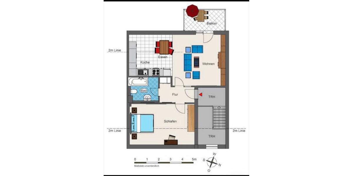 Dachgeschoßwohnung Essen Huttrop - 2.5 Zimmer, 56 m&sup2;, 671&euro; | Angebot:25839828