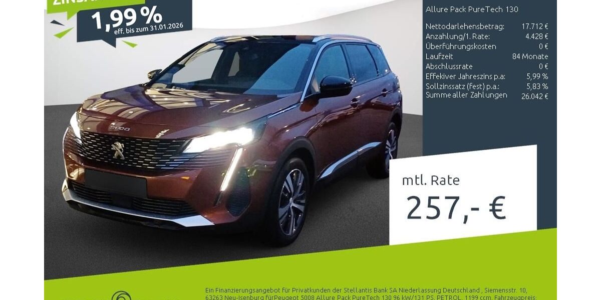 Peugeot 5008 29.878 km 22.389 &euro; Borken 46325