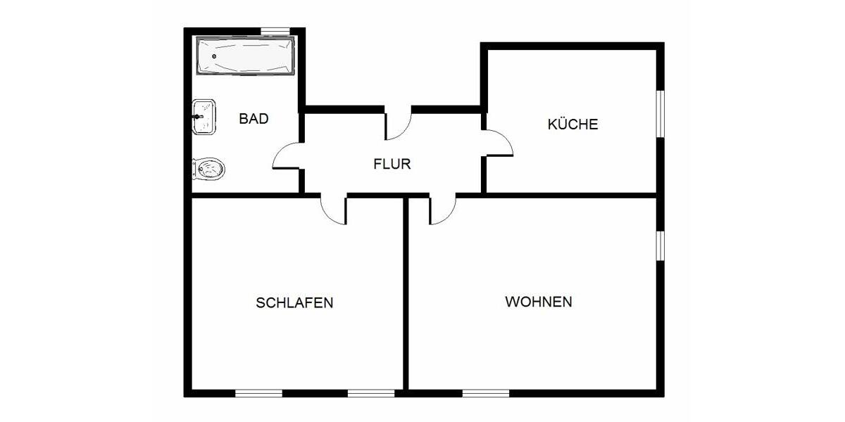 Etagenwohnung Herten Bertlich - 2 Zimmer, 58 m&sup2;, 279&euro; | Angebot:25932375