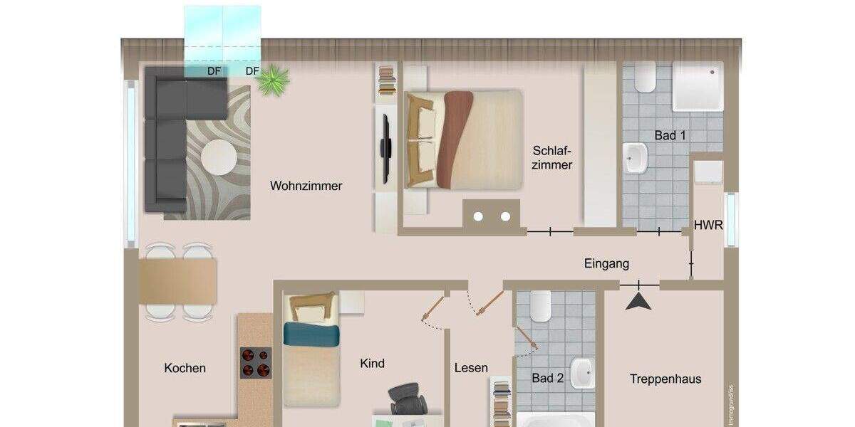 Helle, teilsanierte Dachgeschosswohnung in zentraler Lage von Recklinghausen-Süd! - Etagenwohnung Recklinghausen Süd | Angebot:25881616