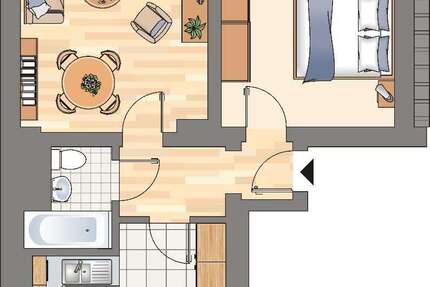 Wohnung Herne Börnig - 2 Zimmer, 51 m&sup2;, 399&euro; | Angebot:26098503