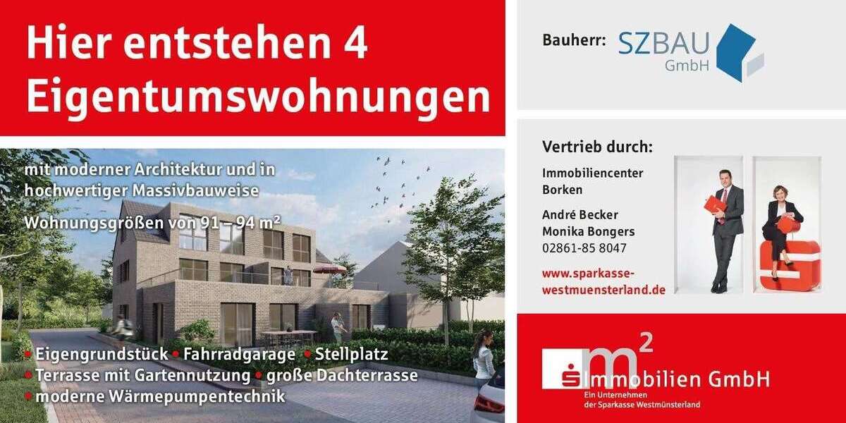 Etagenwohnung Velen - 3 Zimmer, 95 m&sup2;, 341.000&euro; | Angebot:21720725