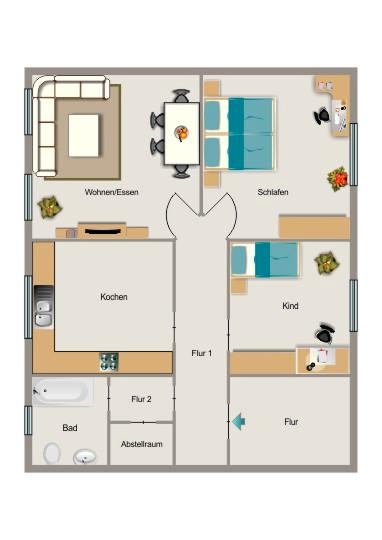 Erdgeschoßwohnung Gelsenkirchen Gelsenkirchen-Mitte - 3.5 Zimmer, 82 m&sup2;, 542&euro; | Angebot:25175702
