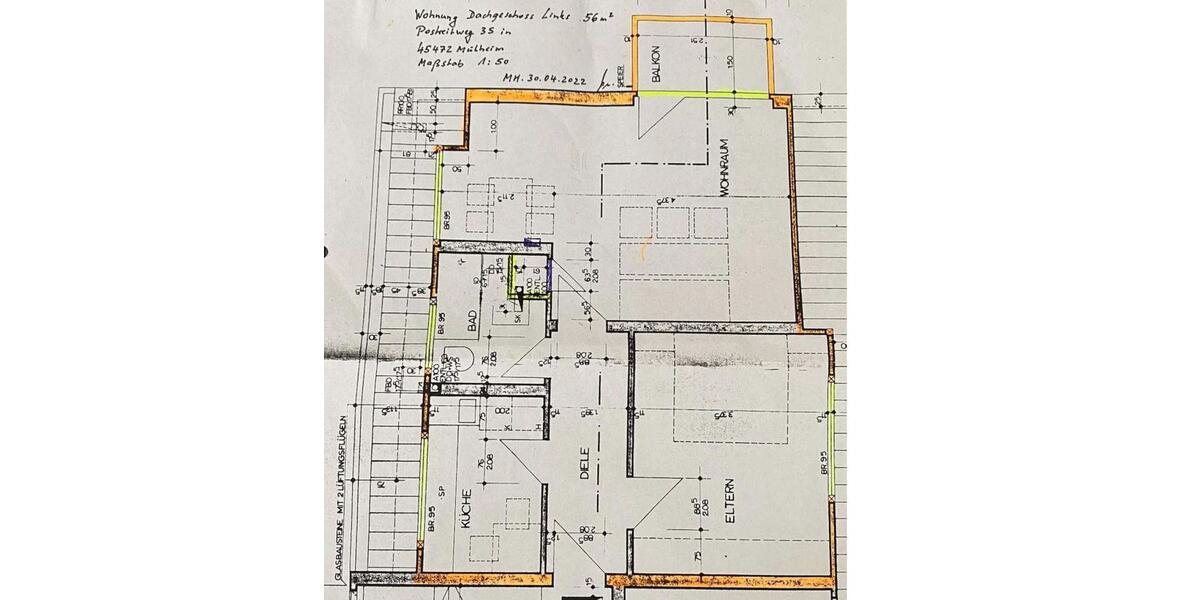 Dachgeschoßwohnung Mülheim an der Ruhr Heißen - 2 Zimmer, 56 m&sup2;, 530&euro; | Angebot:26285595
