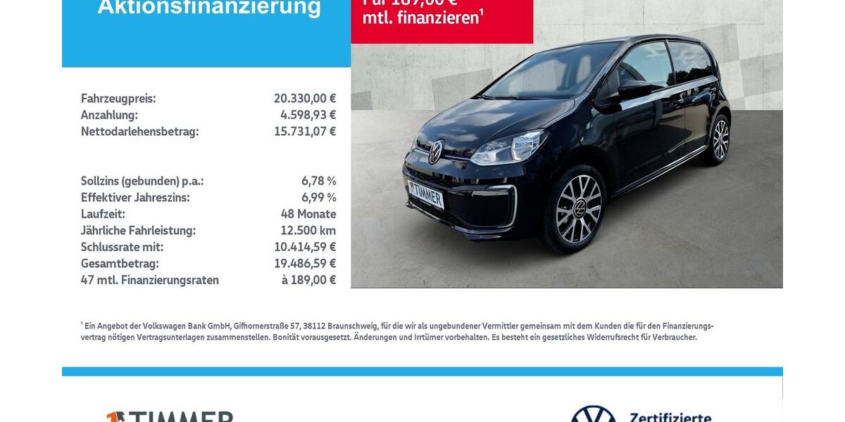 VW e-up! 14.999 km 23.788 &euro; Borken 46325