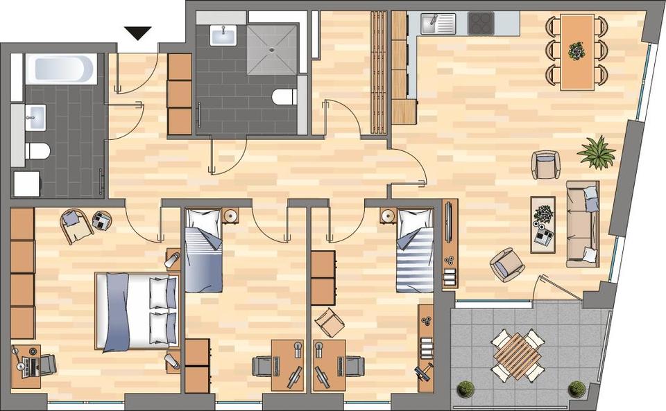 Etagenwohnung Essen Südviertel - 4 Zimmer, 114 m&sup2;, 1.429&euro; | Angebot:25884326