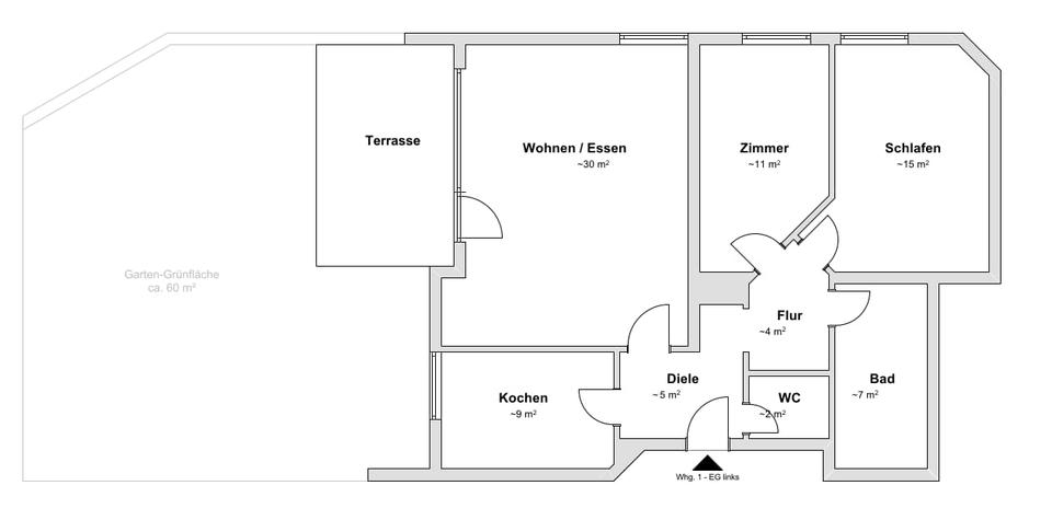 Erdgeschoßwohnung Bochum Wiemelhausen - 3.5 Zimmer, 90 m&sup2;, 1.250&euro; | Angebot:26286787