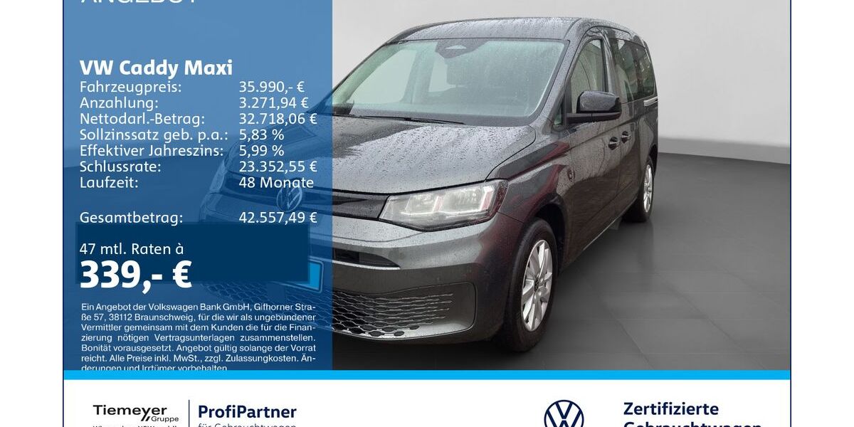 VW Caddy Maxi 1.696 km 35.990 &euro; Recklinghausen 45663